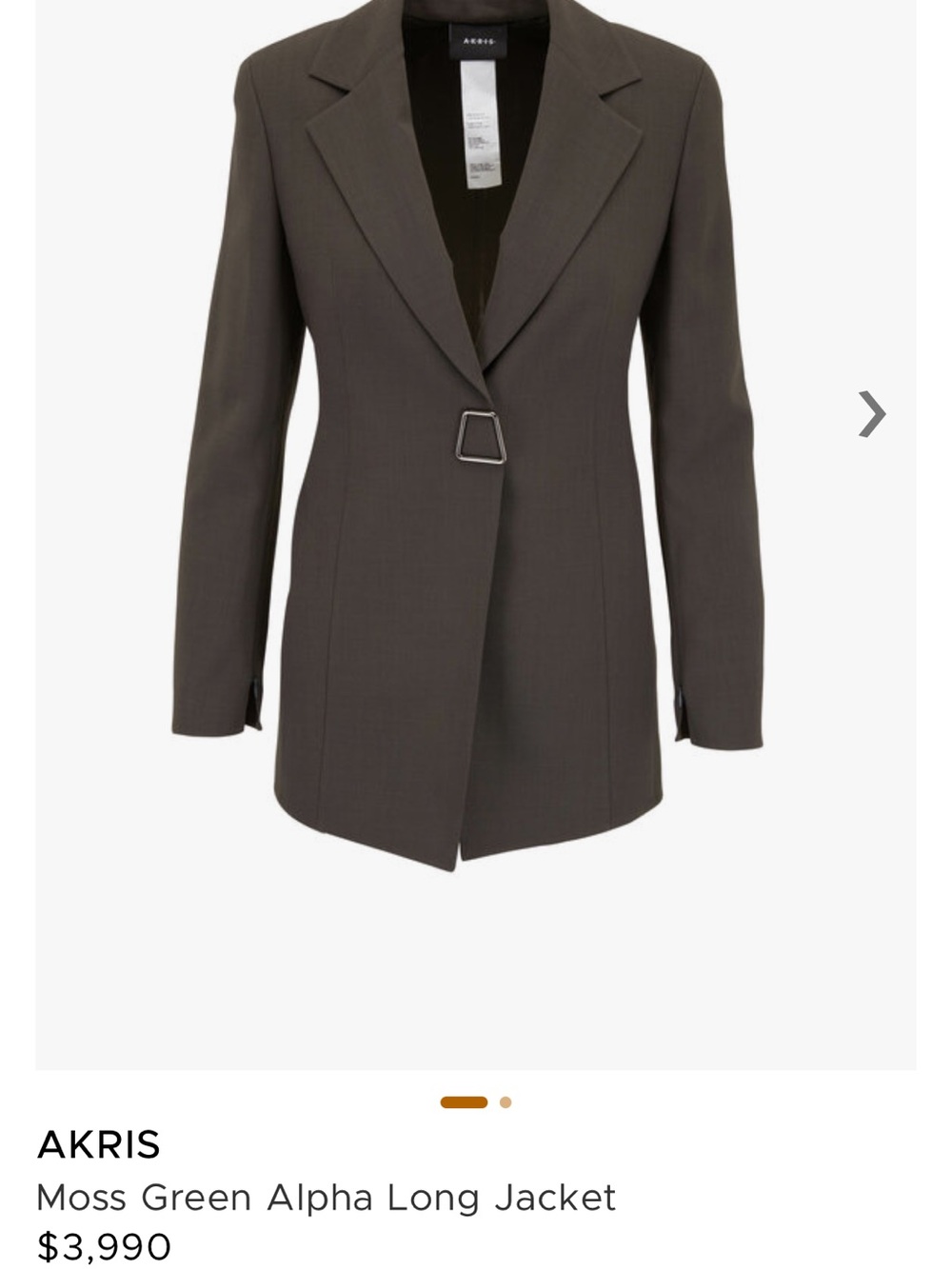 Akris Moss-Green Single-Buckle Tailored Blazer